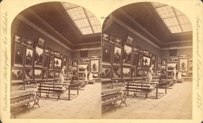 Emlékcsarnok, amerikai részleg, 1876. évi százéves nemzetközi kiállítás, Philadelphia (sztereó nyomat) alkotó: American Photographer