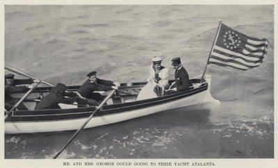 George Gould úr és asszony az Atalanta jachtjukhoz mennek (f/w fotó) alkotó: American Photographer