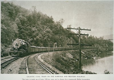 Norfolk & Western Railway, 1925 körül (f/w fotó) alkotó: American Photographer