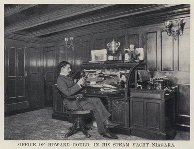 Howard Gould irodája a Steam Yacht Niagarában (f/w fotó) alkotó: American Photographer