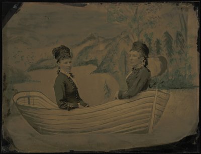Két nő portréja egy csónakban,1880-as évek (fotó) alkotó: American Photographer