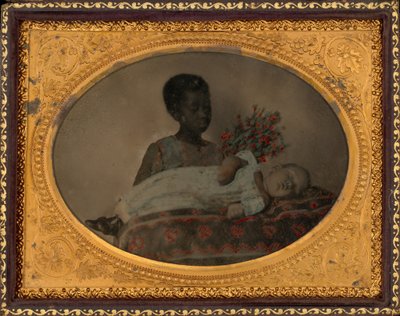 Lányportré és postmortem gyermek,c. 1860 (fotó) alkotó: American Photographer
