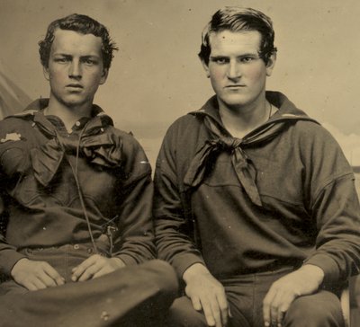 Két matróz portréja Union Uniformban, 1861 körül (bádogos fotó) alkotó: American Photographer