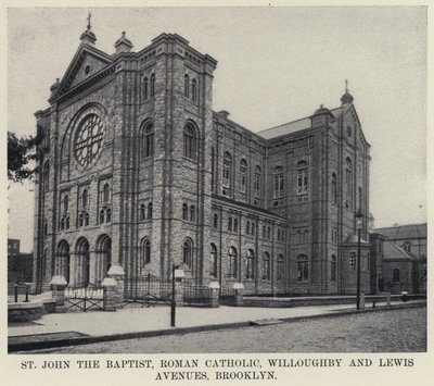 Keresztelő Szent János, római katolikus Willoughby és Lewis Avenues, Brooklyn (f/w fotó) alkotó: American Photographer