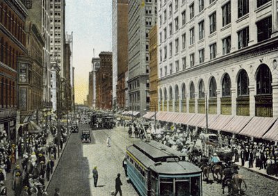 State Street, északra nézve a Van Buren Street felől (színes fotó) alkotó: American Photographer
