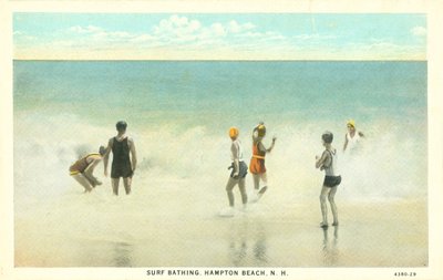 Szörfözés, Hampton Beach, New Hampshire, 1920 körül (színes fotó) alkotó: American Photographer