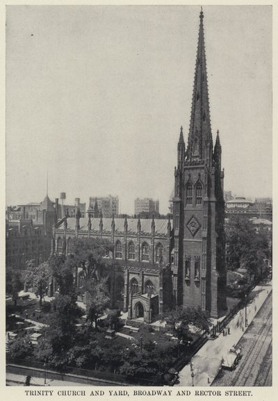 Trinity Church and Yard, Broadway és Rector Street (f/w fotó) alkotó: American Photographer