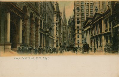 Wall Street, New York City. 1913-ban feladott képeslap. alkotó: American Photographer