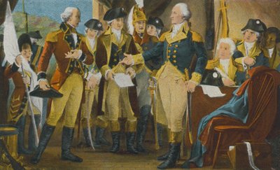 Washington visszautasítja Cornwallis nyitányát a virginiai Yorktownban (színes fotó) alkotó: American Photographer