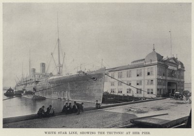White Star Line, a teutonokat mutatja a mólónál (f/w fotó) alkotó: American Photographer