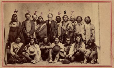 William F.M. Arny az apacs és az ute törzsfőnökökkel, 1867 (fotó) alkotó: American Photographer