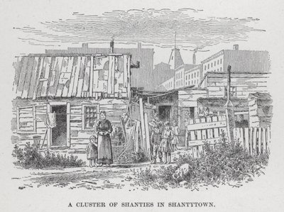 Shanties klaszter Shantytownban (litho) alkotó: American School