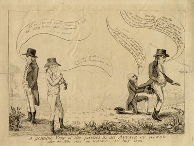 Az 1802. július 31-i hobokeni ötödik lövés után a becsületbeli felek valódi nézete alkotó: American School
