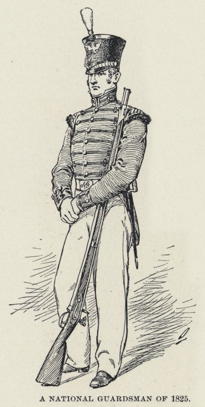 Egy 1825-ös nemzetőr (litho) alkotó: American School