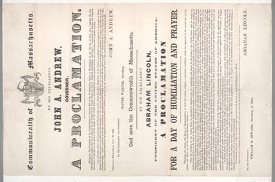 Kiáltvány a megaláztatás és az ima napjára, 1864. július 28 alkotó: American School