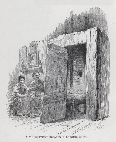 "Fenntartott" szoba egy fészerben (litho) alkotó: American School
