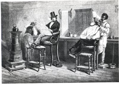 Egy richmondi fodrászbolt, 1861 alkotó: American School
