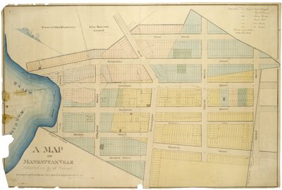 Manhattanville térképe A York-szigeten található / Adolphus Loss felmérte és telkekre osztotta; másolt R.J. Dodge., 1850 alkotó: American School