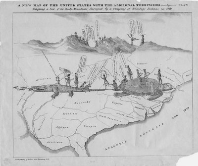 Az Egyesült Államok új térképe a további területekkel, javított terv szerint, 1828 körül alkotó: American School