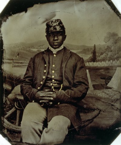Abraham F. Brown, az 54. Massachusetts Infantry, 1863 körül (tintype) alkotó: American School