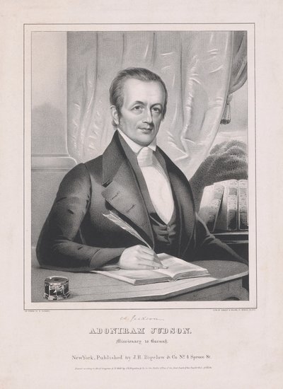 Adoniram Judson 1788-1850, misszionárius Burmahban, pub. 1846. alkotó: American School