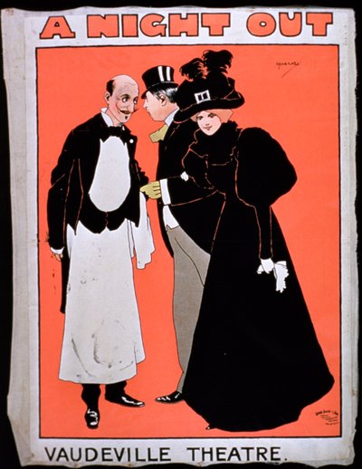 A Vaudeville Színházban egy éjszakai kirándulás reklámja alkotó: American School