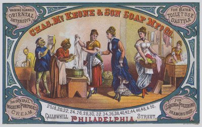 Charles McKeone & Son Soap Manufacturing Company hirdetése, Philadelphia, Pennsylvania, USA (színes litho) alkotó: American School