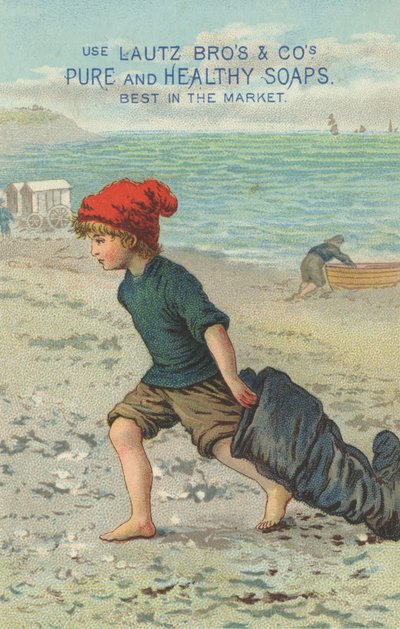 A Lautz Bros & Cos tiszta és egészséges szappanok reklámja, 1880 körül alkotó: American School