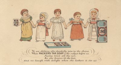 Reklám a csomagolóknak kátrányszappan, 1880 körül alkotó: American School