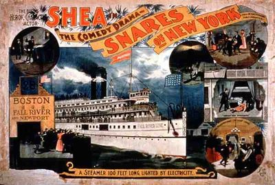 A "The Snares of New York" vígjáték reklámja, Shea fiatal hősi vígjáték színészével (színes litó) alkotó: American School