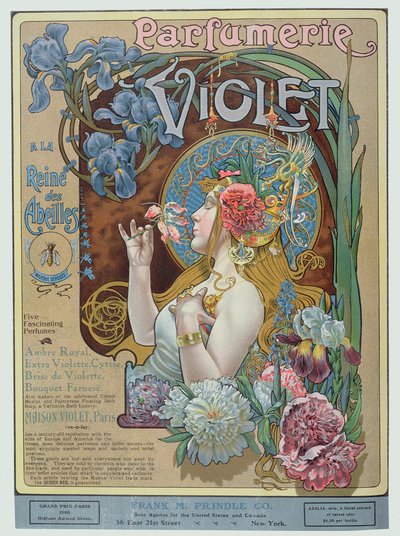 A párizsi "Violet" parfümbolt hirdetése a "The Theatre Magazine"-ból. alkotó: American School