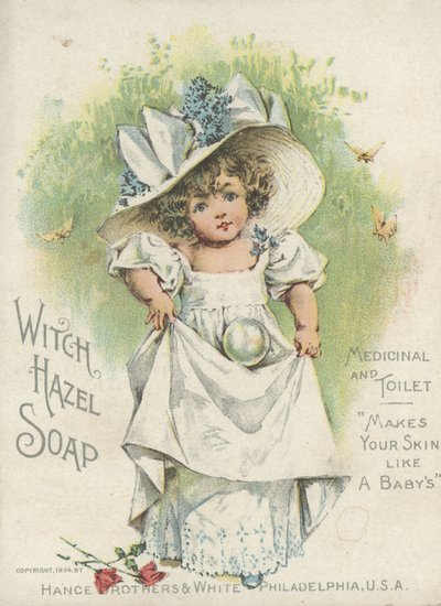 Boszorkánymogyoró szappan, gyógy- és toalett szappan reklámja, 1894 alkotó: American School