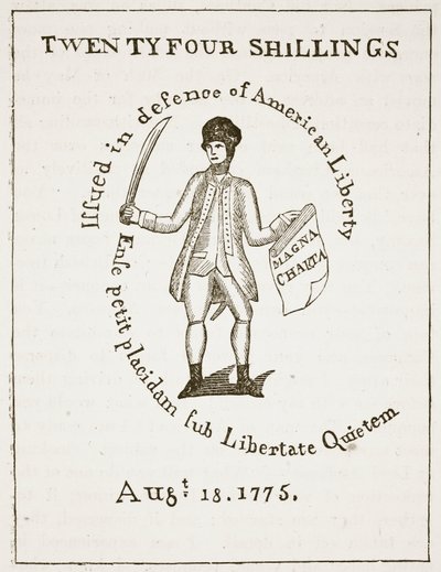 Amerikai hitellevél, 1775, illusztráció a Cassells Illustrated History of Englandből (szépia fotó) alkotó: American School
