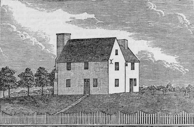 Ősi ház Guilfordban, Connecticutban, a "Connecticut Historical Collections"-ből, John Warner Barber, 1856 alkotó: American School