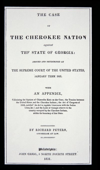 Eltávolítás elleni traktus, a Cherokee Nation, válaszul az indiánok hazájukból való kényszerű eltávolítására alkotó: American School