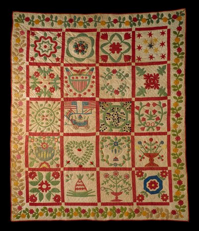 Applique Album Quilt, L & M, 1860 (pamut) alkotó: American School