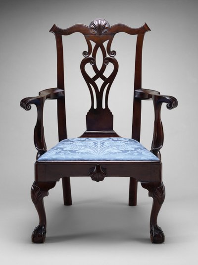 Fotel, c. 1760-1790 (fekete dió; déli sárga fenyő) alkotó: American School