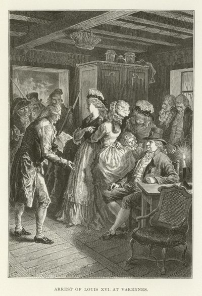 XVI. Lajos letartóztatása Varennes-ben alkotó: American School