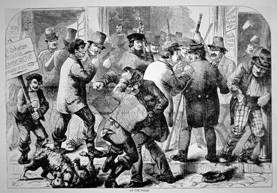 „A szavazásnál”, 1850 körül (metszet) alkotó: American School