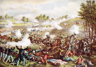 Battle of Bull Run, 1861. július 21., megjelent 1889 alkotó: American School