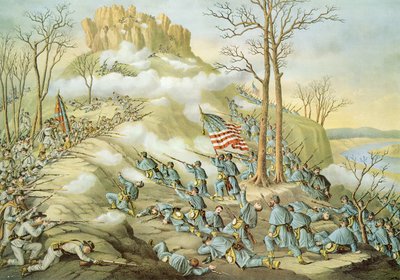 Kilátó-hegyi csata, 1863. november 24., vésette Kurz és Allison alkotó: American School