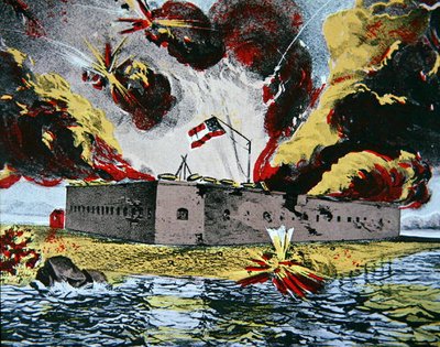 A Pulaski erőd bombázása, Cockspur-sziget, Georgia alkotó: American School