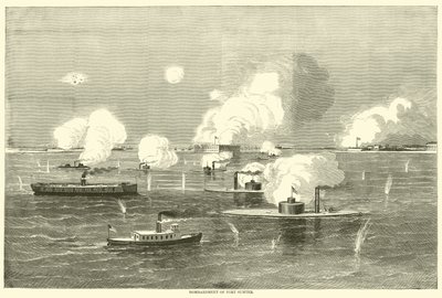 Fort Sumter bombázása, 1863. április alkotó: American School