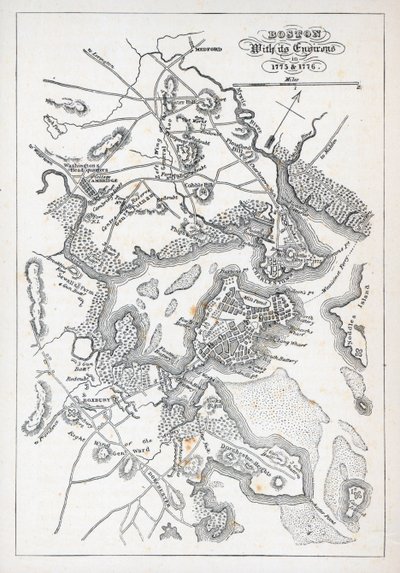 Boston és környéke 1775-ben és 1776-ban (litho) alkotó: American School