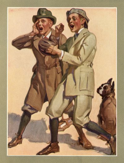Utcai baseballt játszó fiúk az 1920-as években alkotó: American School