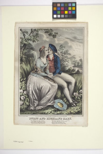 Burns And Highland Mary (kézzel színezett litográfia) alkotó: American School