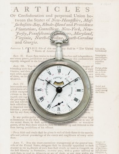 Naptáróra, 1780 körül (ezüst tok) alkotó: American School