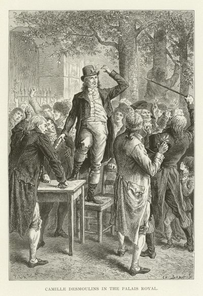 Camille Desmoulins a Palais Royalban alkotó: American School