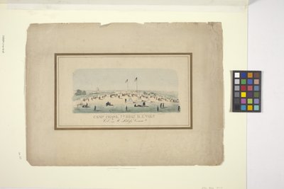 Camp Chase, 7th Regt., R.I. Vols. (kézzel színezett litográfia) alkotó: American School