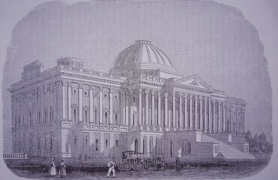 Capitol Building, Washington DC, USA, 1848 körül (metszet) alkotó: American School
